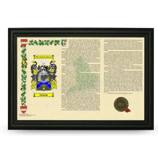 Dansom Armorial Landscape Framed - Black