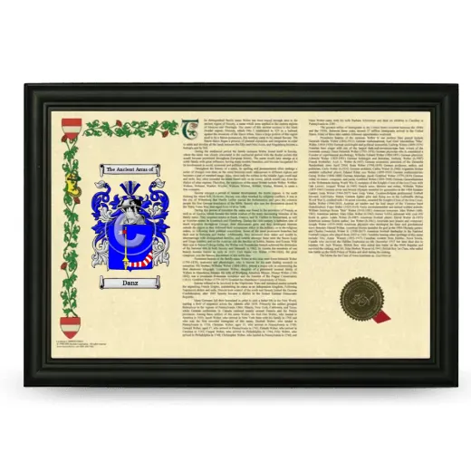Danz Armorial Landscape Framed - Black