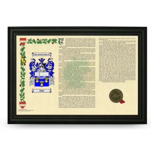 Dare Armorial Landscape Framed - Black