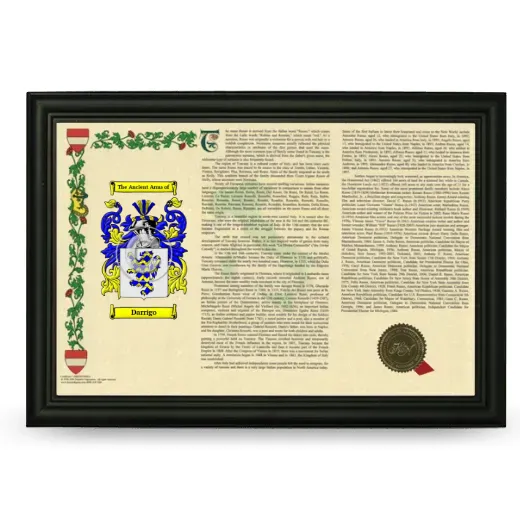 Darrigo Armorial Landscape Framed - Black