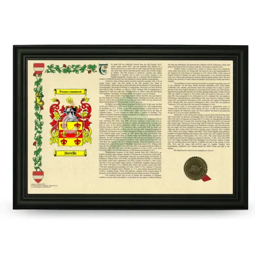 Davelle Armorial Landscape Framed - Black
