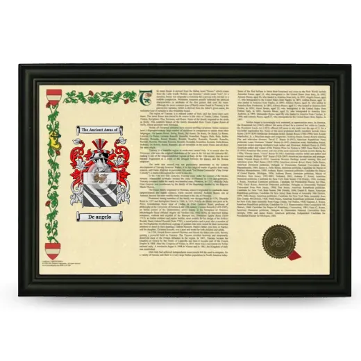 De angelo Armorial Landscape Framed - Black