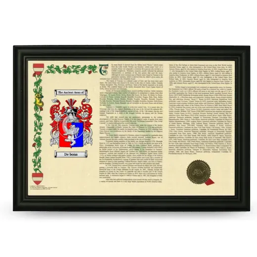 De bona Armorial Landscape Framed - Black