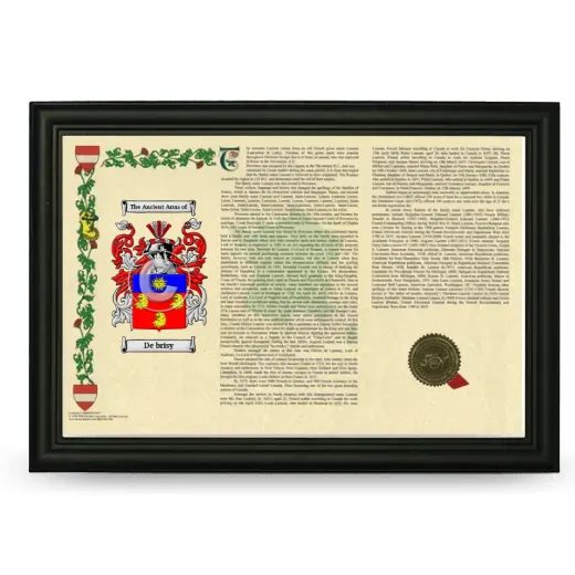 De brisy Armorial Landscape Framed - Black
