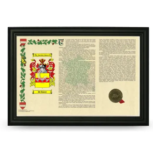 De bussy Armorial Landscape Framed - Black
