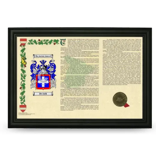De cock Armorial Landscape Framed - Black