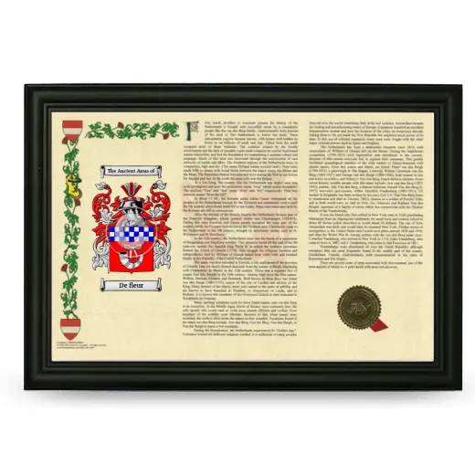 De fleur Armorial Landscape Framed - Black