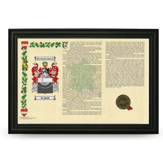 De gand Armorial Landscape Framed - Black