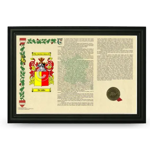 De jolin Armorial Landscape Framed - Black