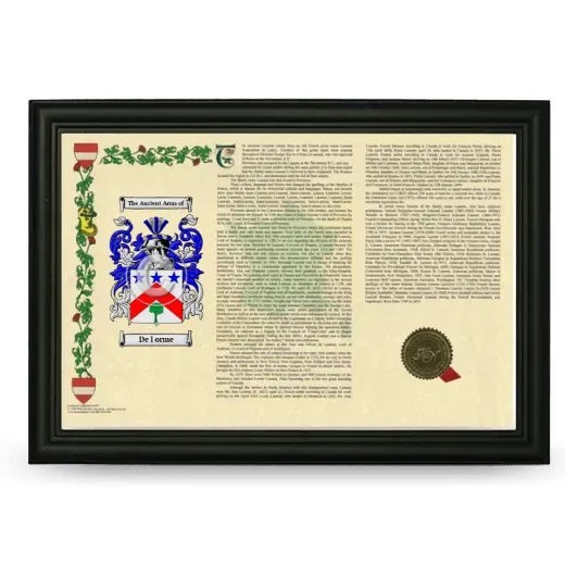 De l orme Armorial Landscape Framed - Black
