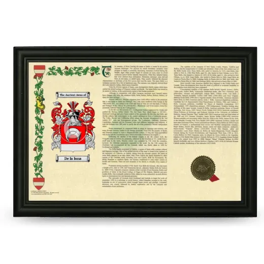De la luna Armorial Landscape Framed - Black