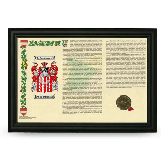 De las quexadas Armorial Landscape Framed - Black