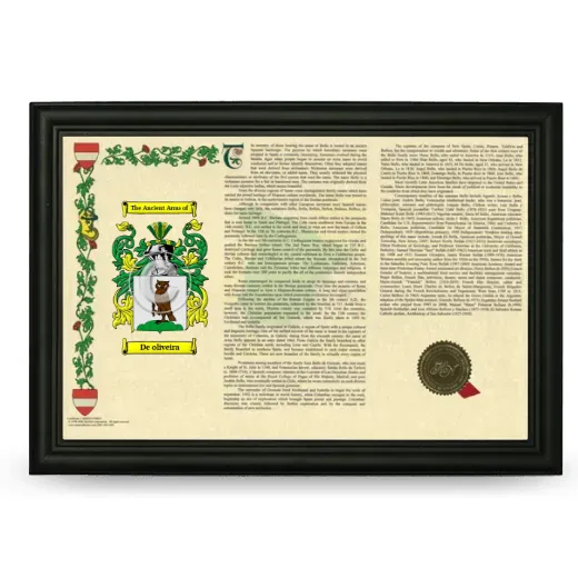 De oliveira Armorial Landscape Framed - Black