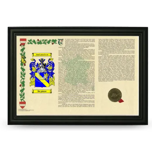 De pierre Armorial Landscape Framed - Black