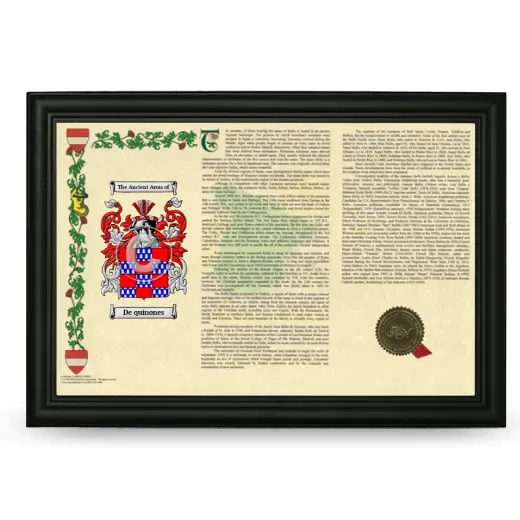 De quinones Armorial Landscape Framed - Black