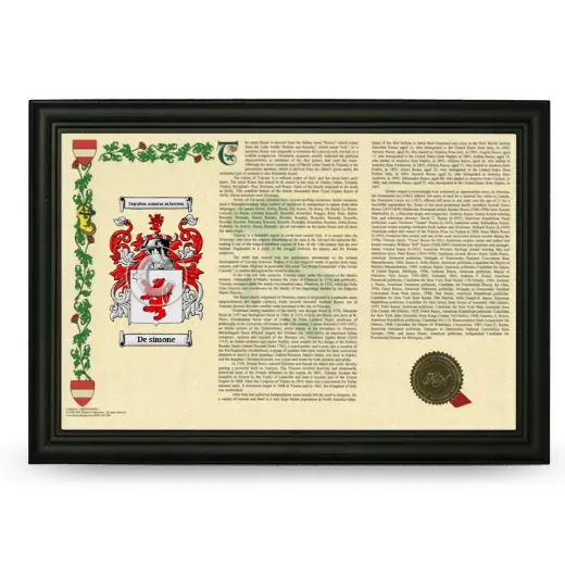 De simone Armorial Landscape Framed - Black