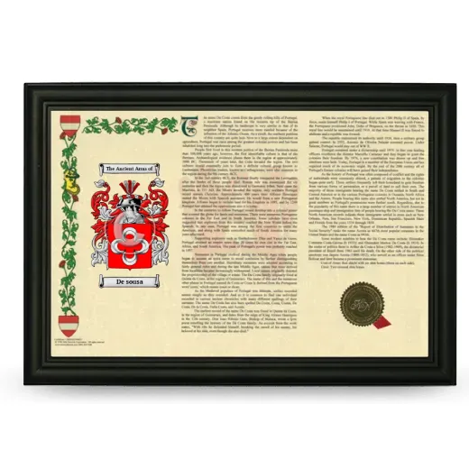 De sousa Armorial Landscape Framed - Black
