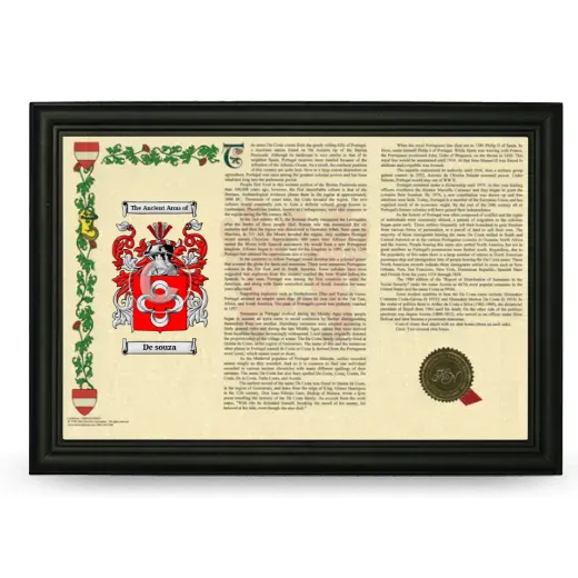 De souza Armorial Landscape Framed - Black