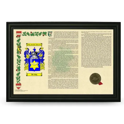 De vicq Armorial Landscape Framed - Black