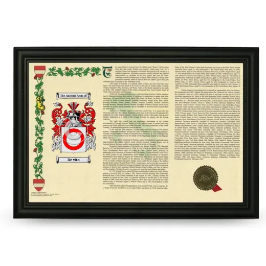 De vito Armorial Landscape Framed - Black