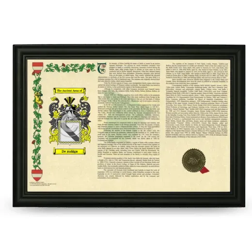 De zuñiga Armorial Landscape Framed - Black