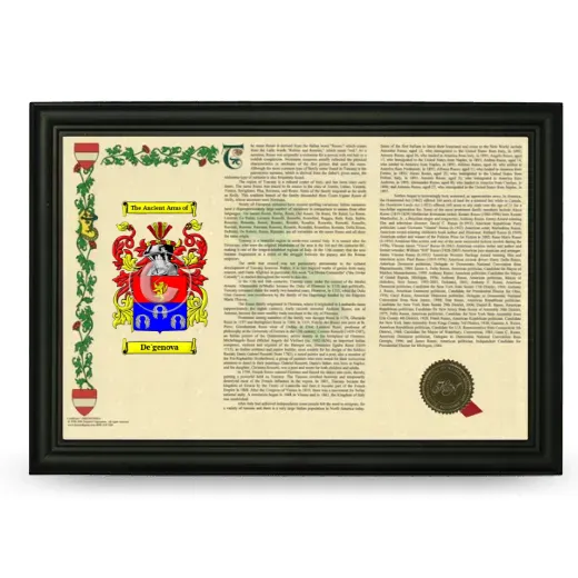 De'genova Armorial Landscape Framed - Black