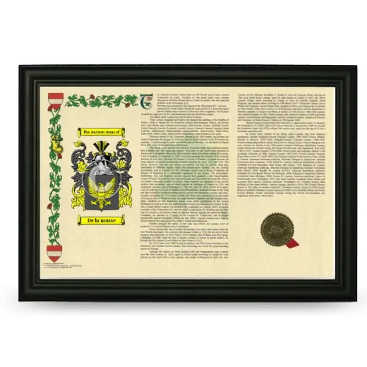 De'la'musse Armorial Landscape Framed - Black