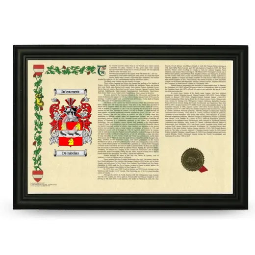 De'nicolas Armorial Landscape Framed - Black