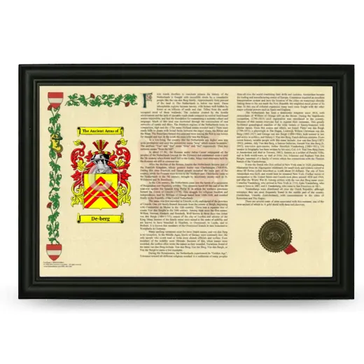 De-berg Armorial Landscape Framed - Black