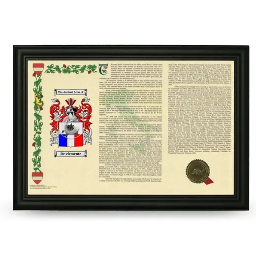 De-clemente Armorial Landscape Framed - Black