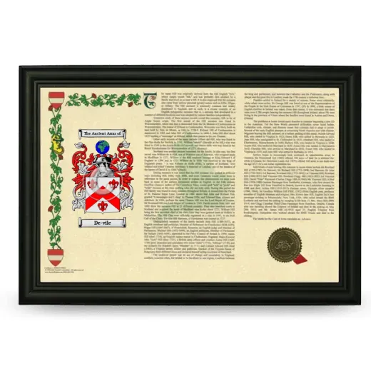 De-vile Armorial Landscape Framed - Black