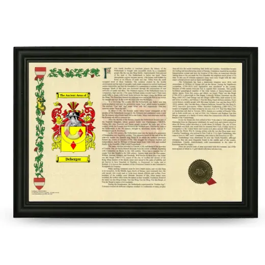 Deberger Armorial Landscape Framed - Black