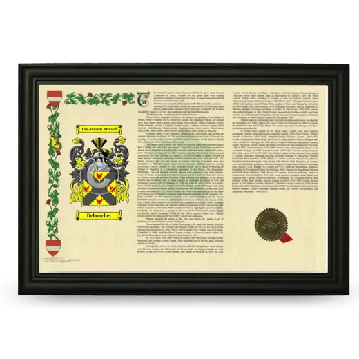 Deboucher Armorial Landscape Framed - Black