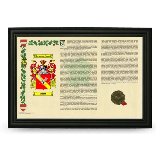 Defez Armorial Landscape Framed - Black