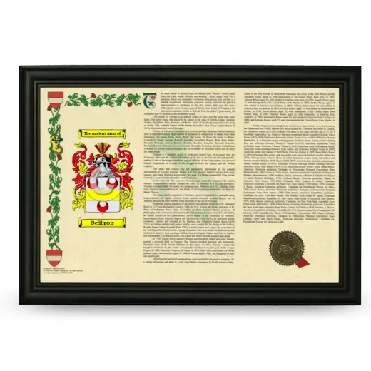 Defilippis Armorial Landscape Framed - Black