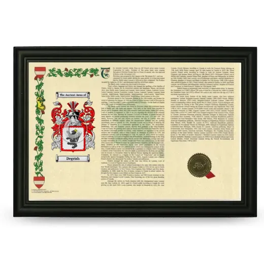 Degrish Armorial Landscape Framed - Black
