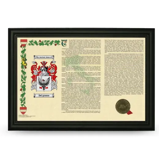 Del grosso Armorial Landscape Framed - Black