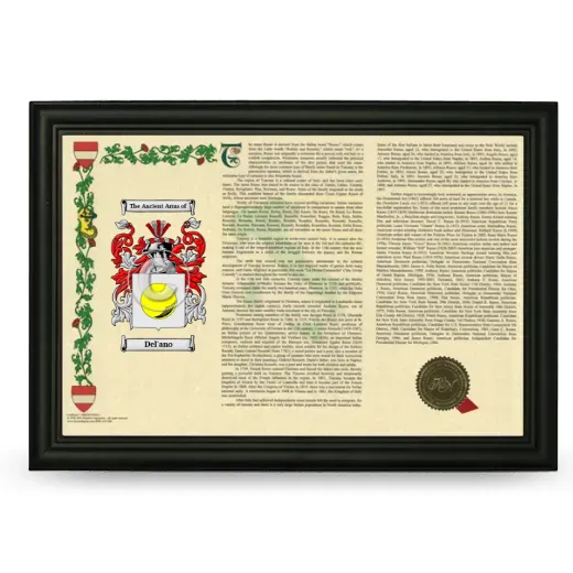 Del'ano Armorial Landscape Framed - Black