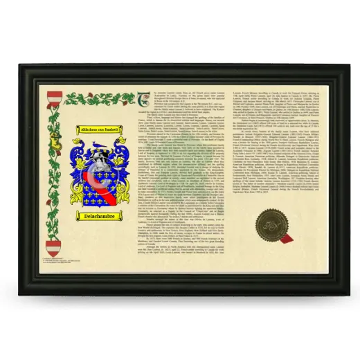 Delachambre Armorial Landscape Framed - Black