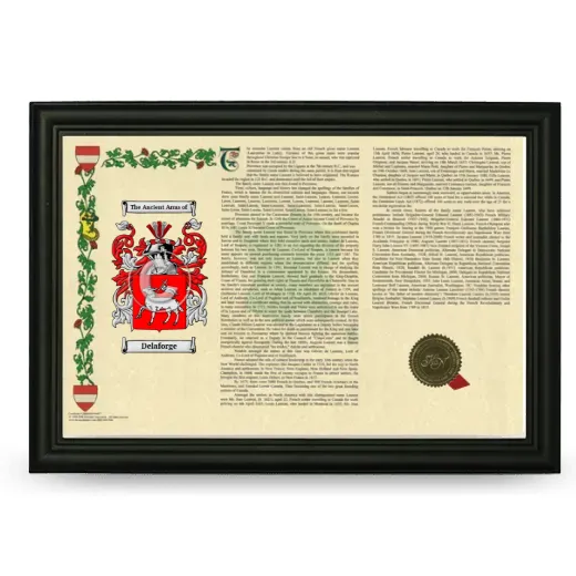 Delaforge Armorial Landscape Framed - Black