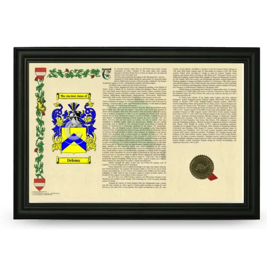 Delamy Armorial Landscape Framed - Black
