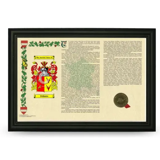 Delaren Armorial Landscape Framed - Black