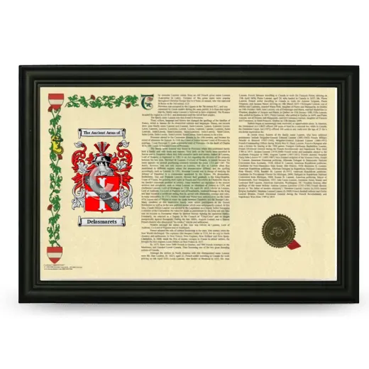 Delasmarets Armorial Landscape Framed - Black