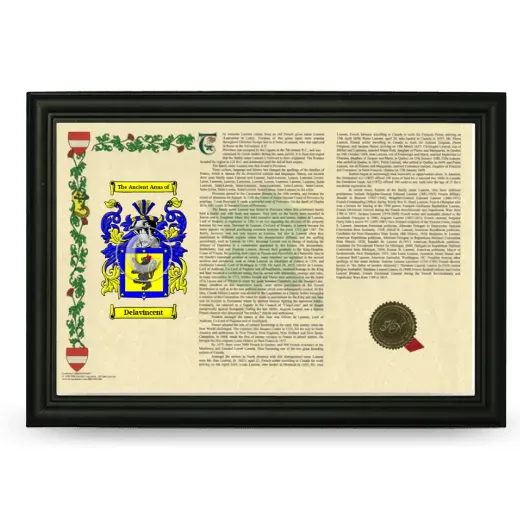 Delavincent Armorial Landscape Framed - Black