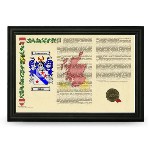 Delless Armorial Landscape Framed - Black