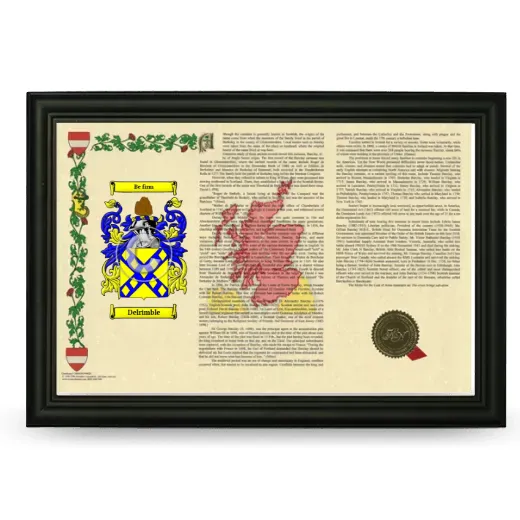 Delrimble Armorial Landscape Framed - Black
