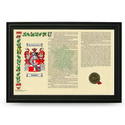 Demaret Armorial Landscape Framed - Black