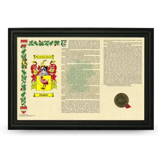 Demmer Armorial Landscape Framed - Black