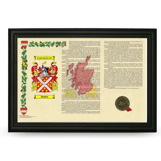 Denyes Armorial Landscape Framed - Black