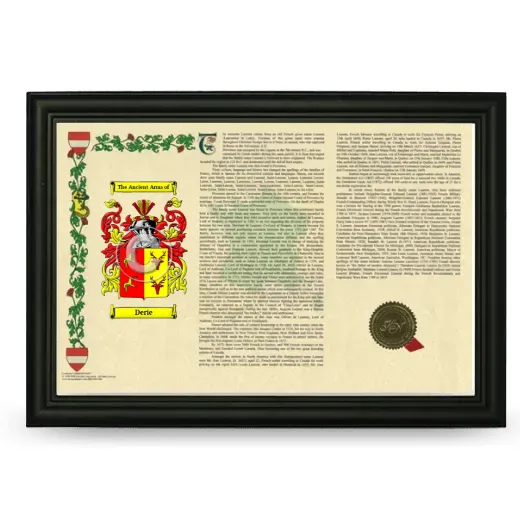 Derie Armorial Landscape Framed - Black